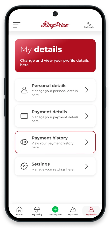 Manage my policy - App SSP Image